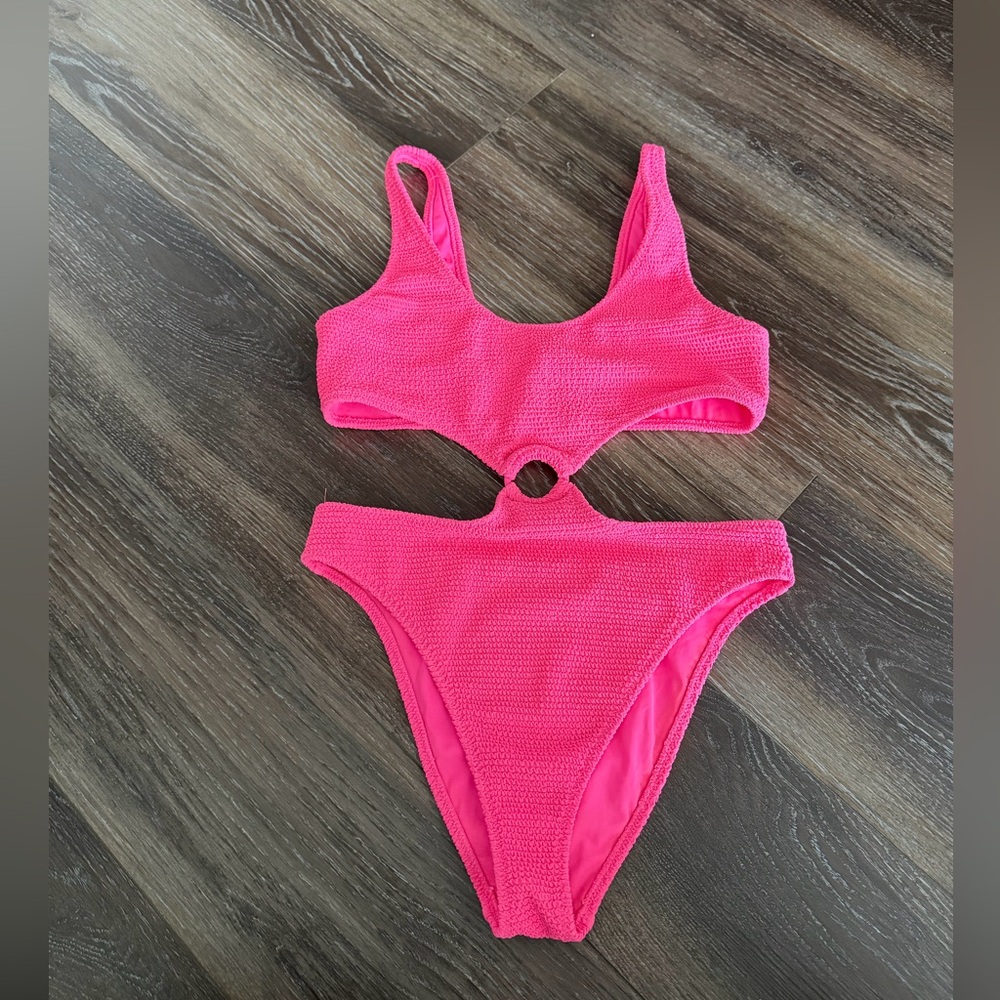 PacSun Hot Pink Cutout One-Piece Swimsuit